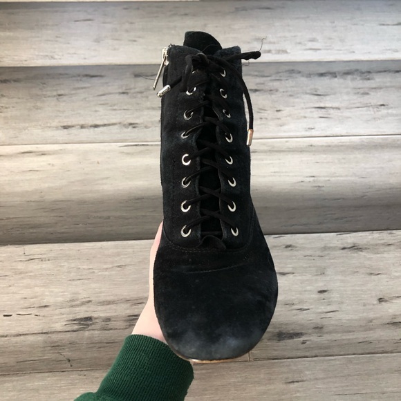 💸 5/20 Sam Edelman 'Tate' Suede Lace-Up Ankle Boot Bootie w/ Chunky Heel - Picture 14 of 16